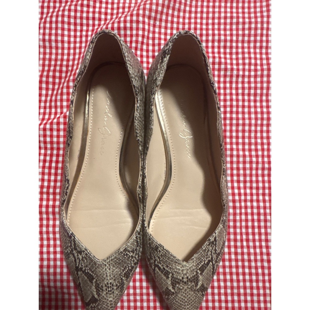 Amelia Grace Women Snake Print Pointed Toe Flat Shoes Size 6M
